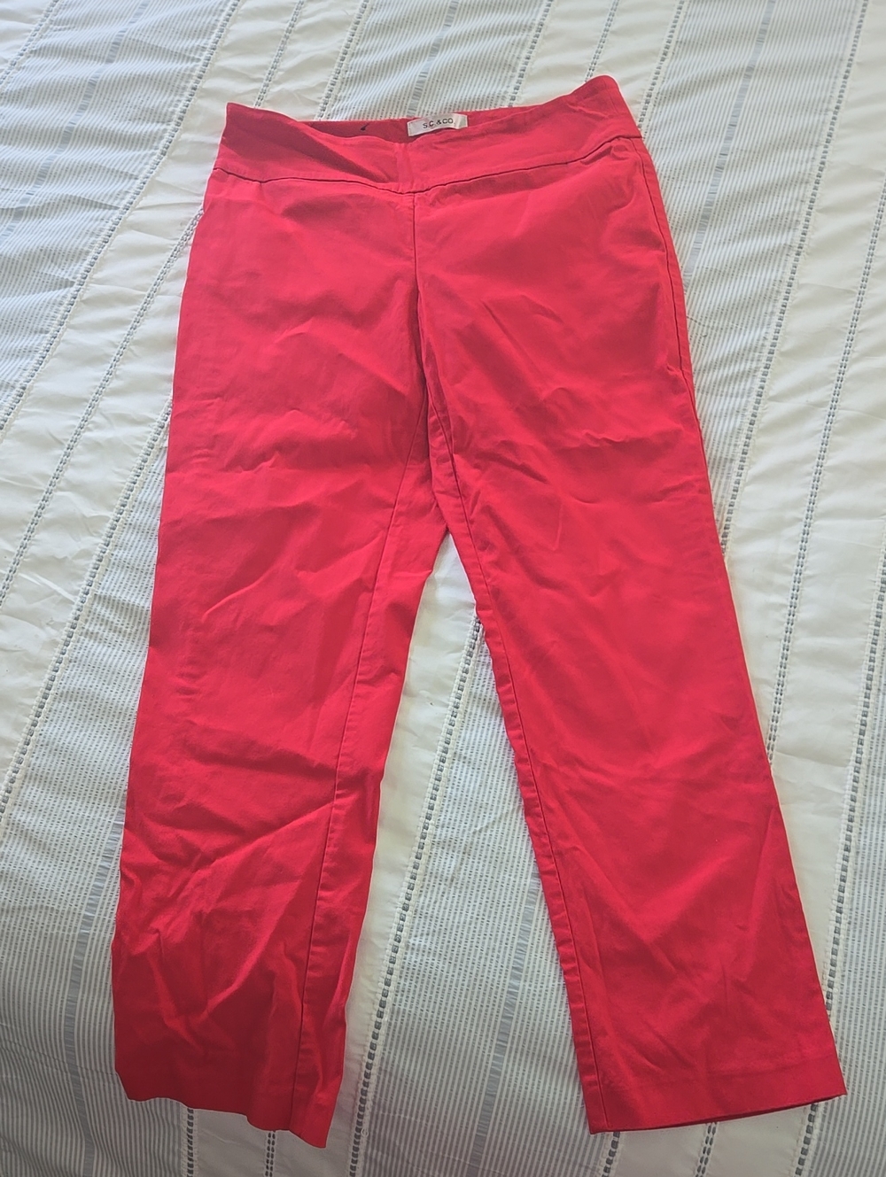 Bright Red/coral Women's Straight-Leg Pants
